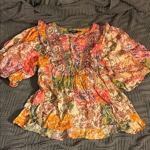 Tolani Multicolor Floral Blouse